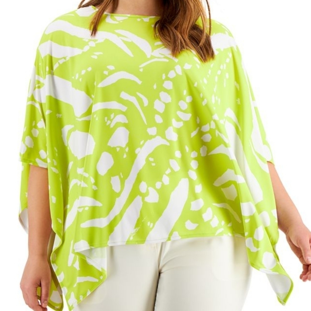 NWT Alfani Jagged Animal Printed Poncho - Picture 4 of 4